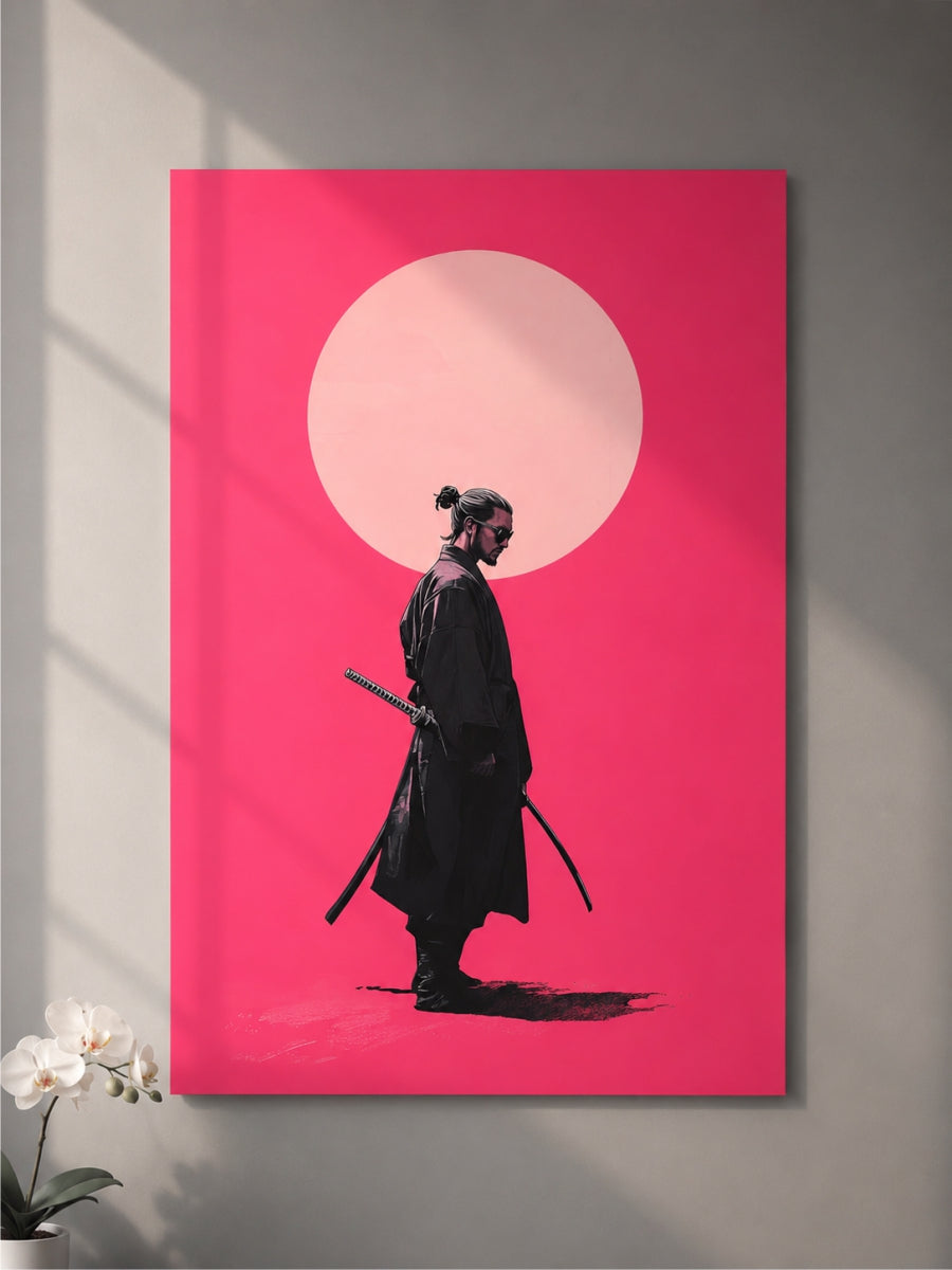 Pink Samurai Metal Poster