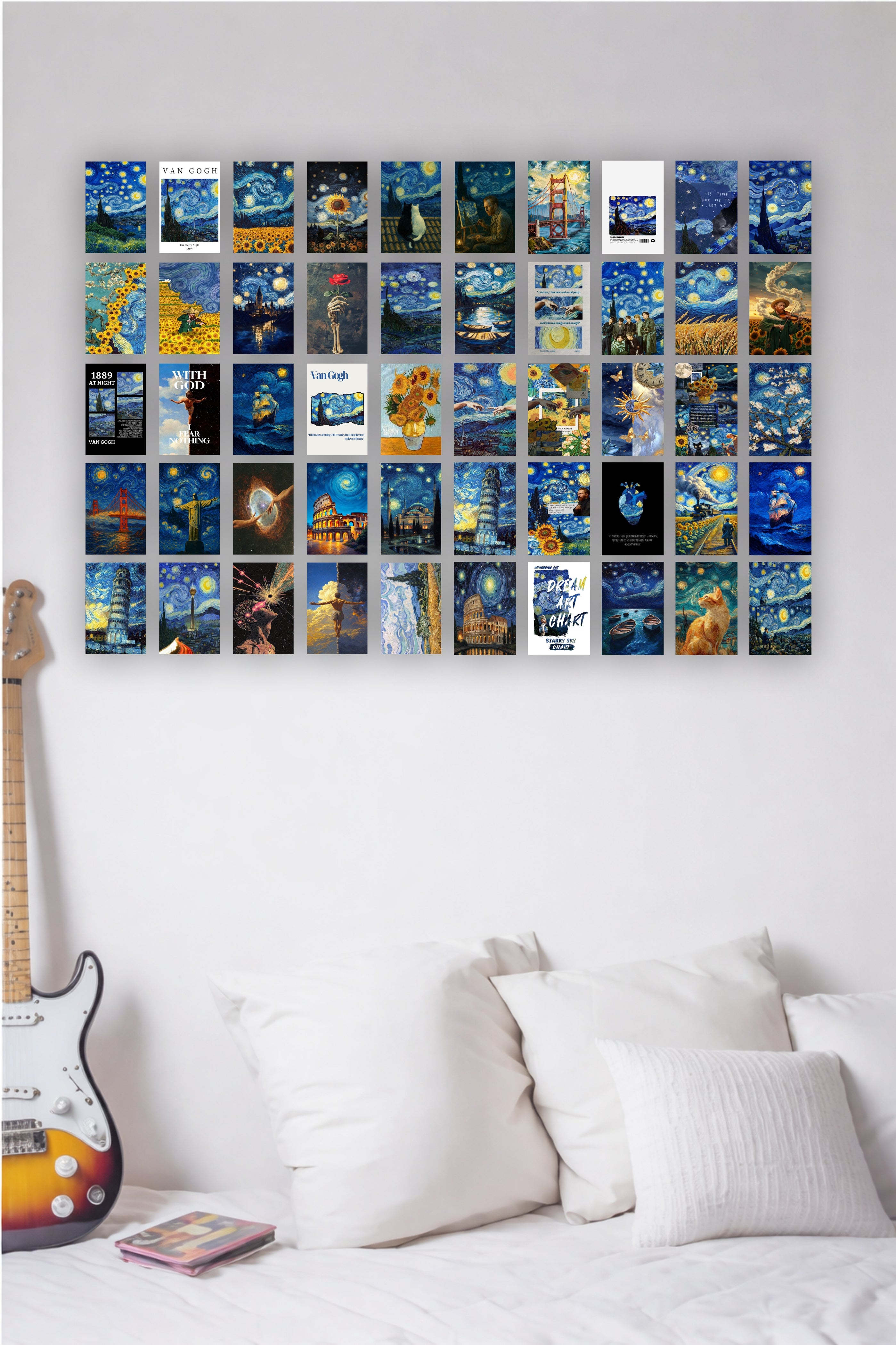 Van Gogh Aesthetic Wall Collage Poster Set (52 Pieces)