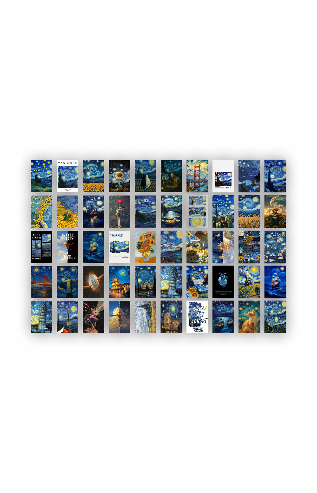 Van Gogh Aesthetic Wall Collage Poster Set (52 Pieces)