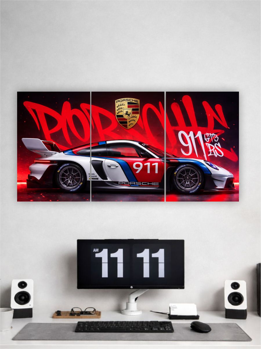 red porsche 911 | Split Poster| Set of 3