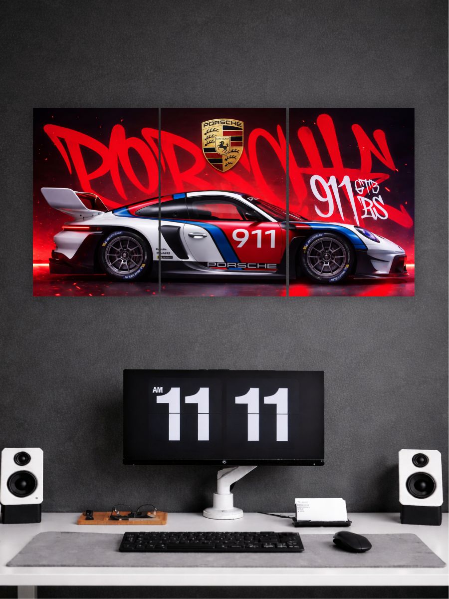 red porsche 911 | Split Poster| Set of 3