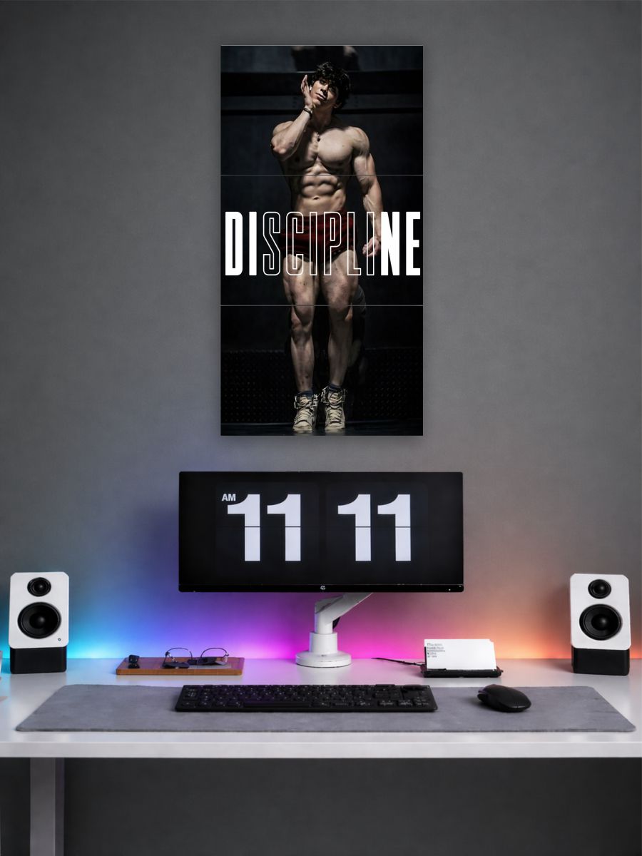 Discipline Gym Motivational Poster Set of 3