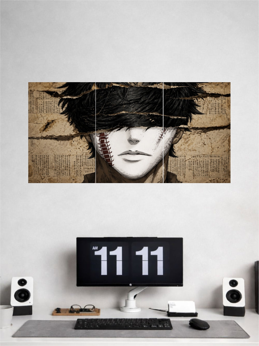 Stitched Silence Anime Split Poster | Manga Wall Art  | Japanese Aesthetic