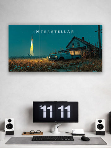 Interstellar Farmhouse & Rocket Split Poster
