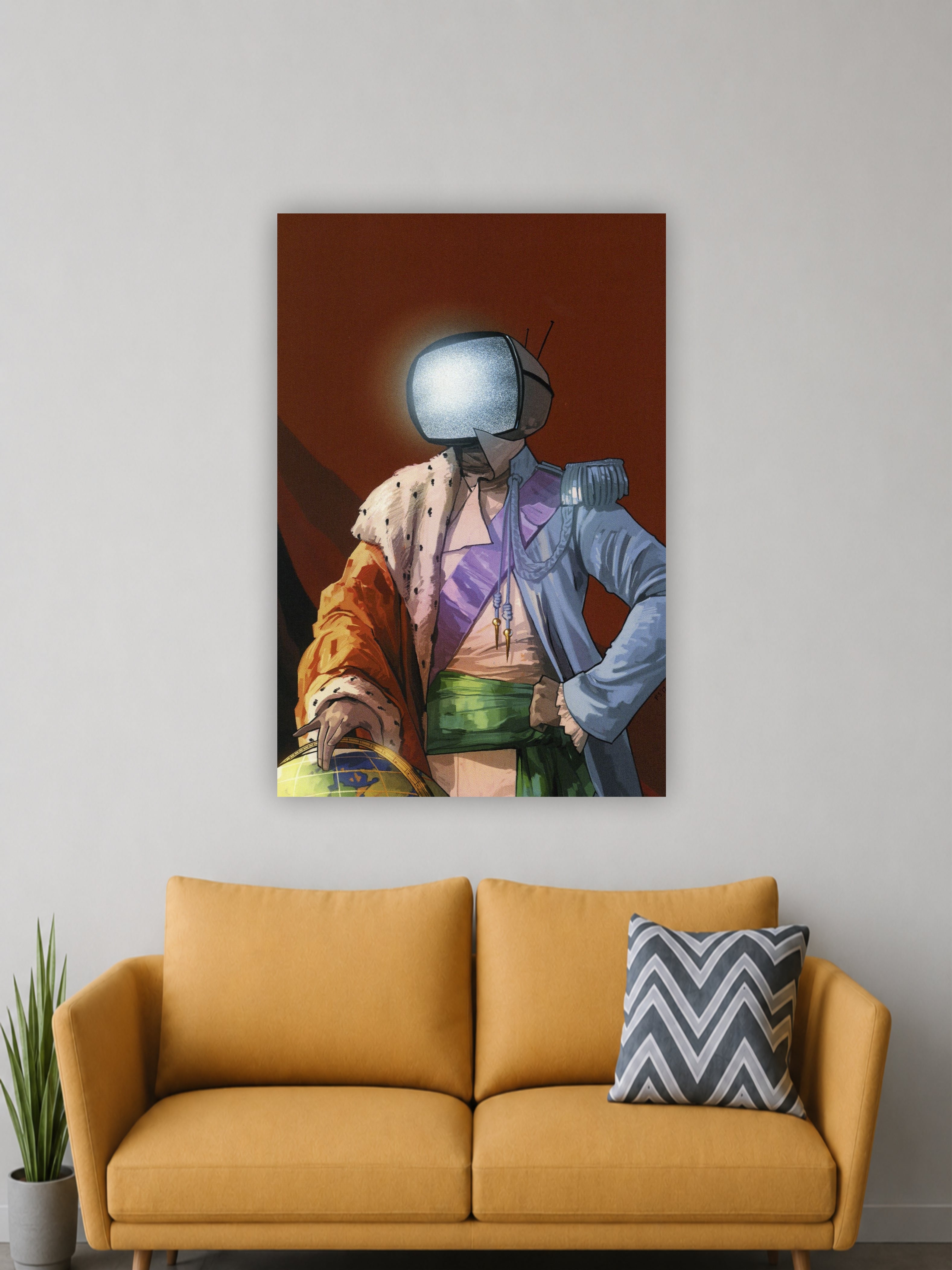 Retro TV Head Aesthetic Poster