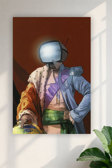 Retro TV Head Aesthetic Poster