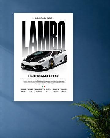 Lambo Huracan sto car single poster