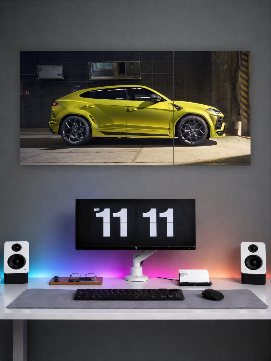 Lamborghini Urus Split Poster | Luxury SUV Wall Art