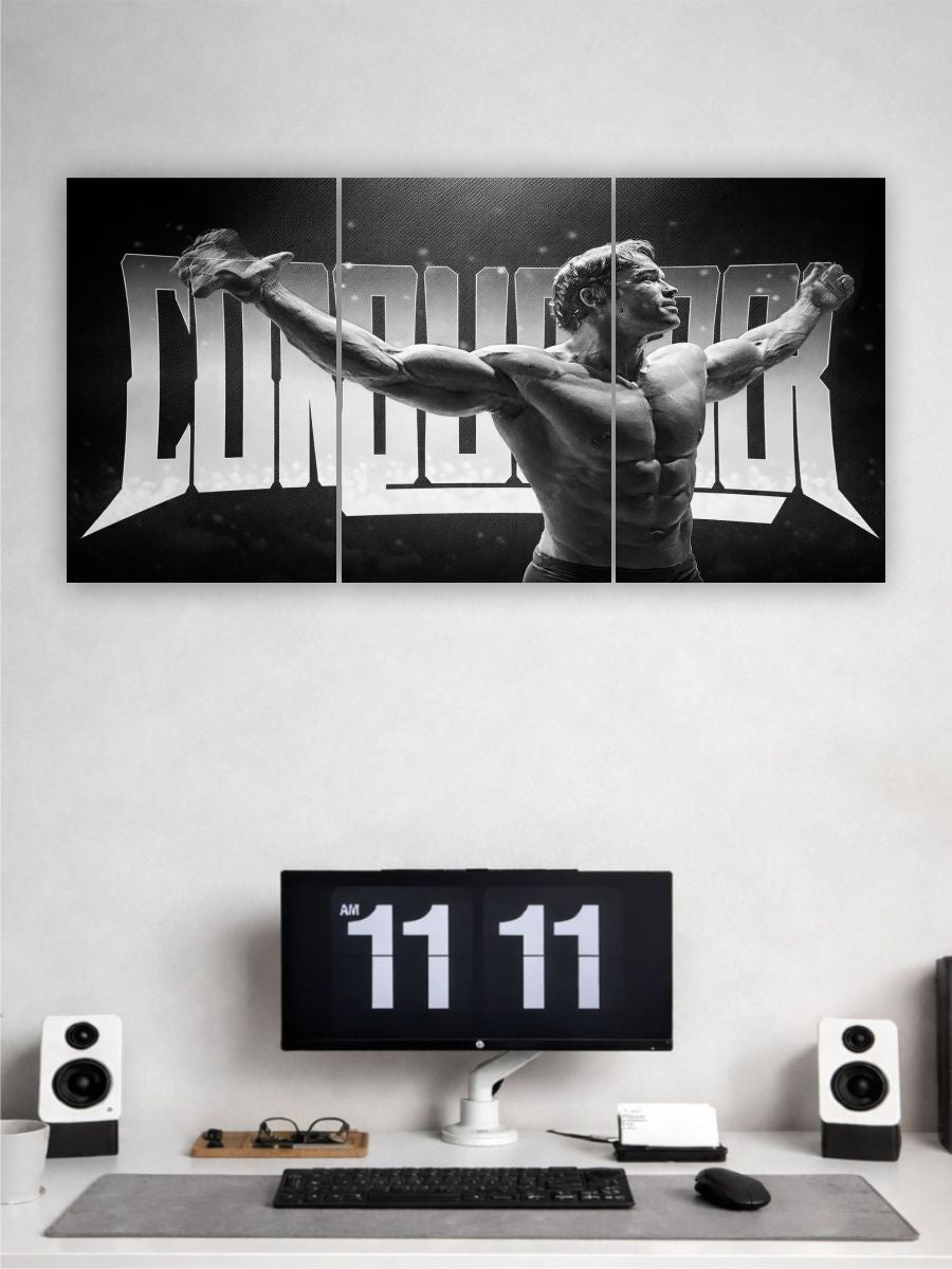 Conquer Motivational Split Poster Set of 3
