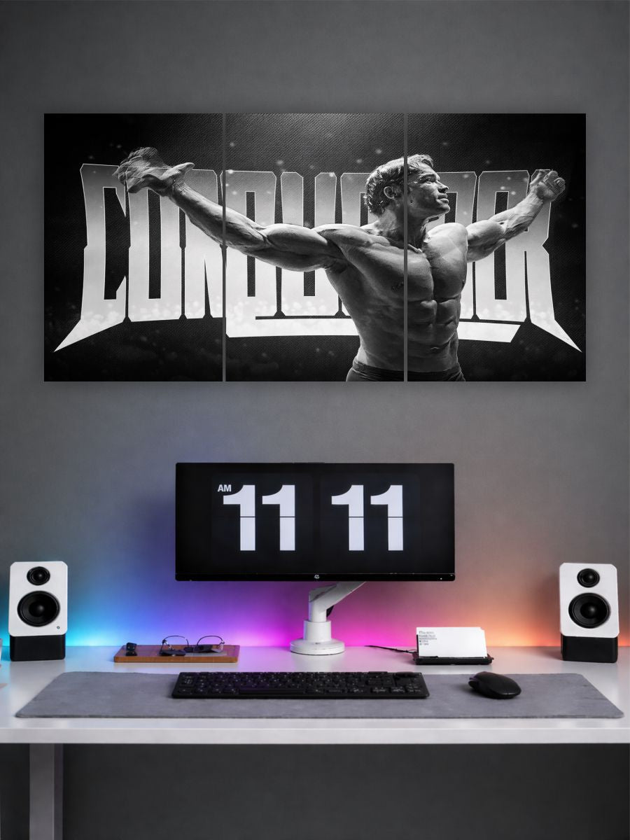 Conquer Motivational Split Poster Set of 3