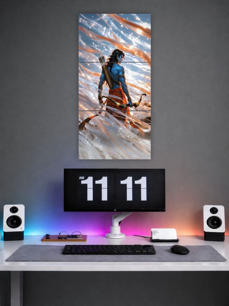 Shri Ram Divine Split Poster Set | 3 Piece Spiritual
