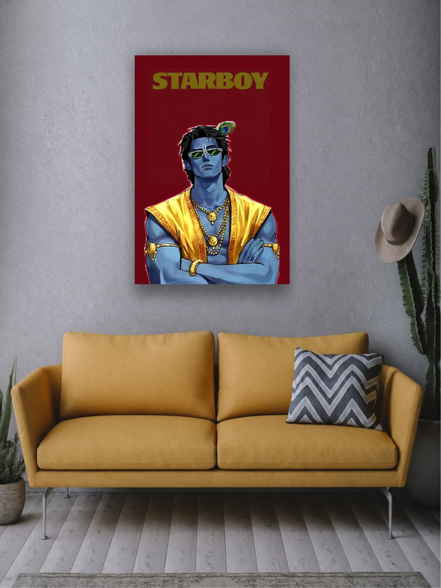 Starboy Krishna Wall Art Poster | Cosmic Lord Krishna