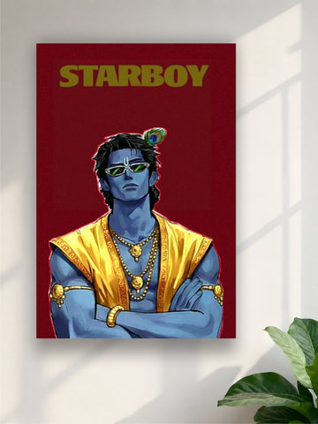Starboy Krishna Wall Art Poster | Cosmic Lord Krishna